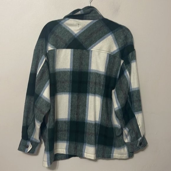 Nwot - Zara Wool Blend Plaid Shacket Size Large - Picture 4 of 5